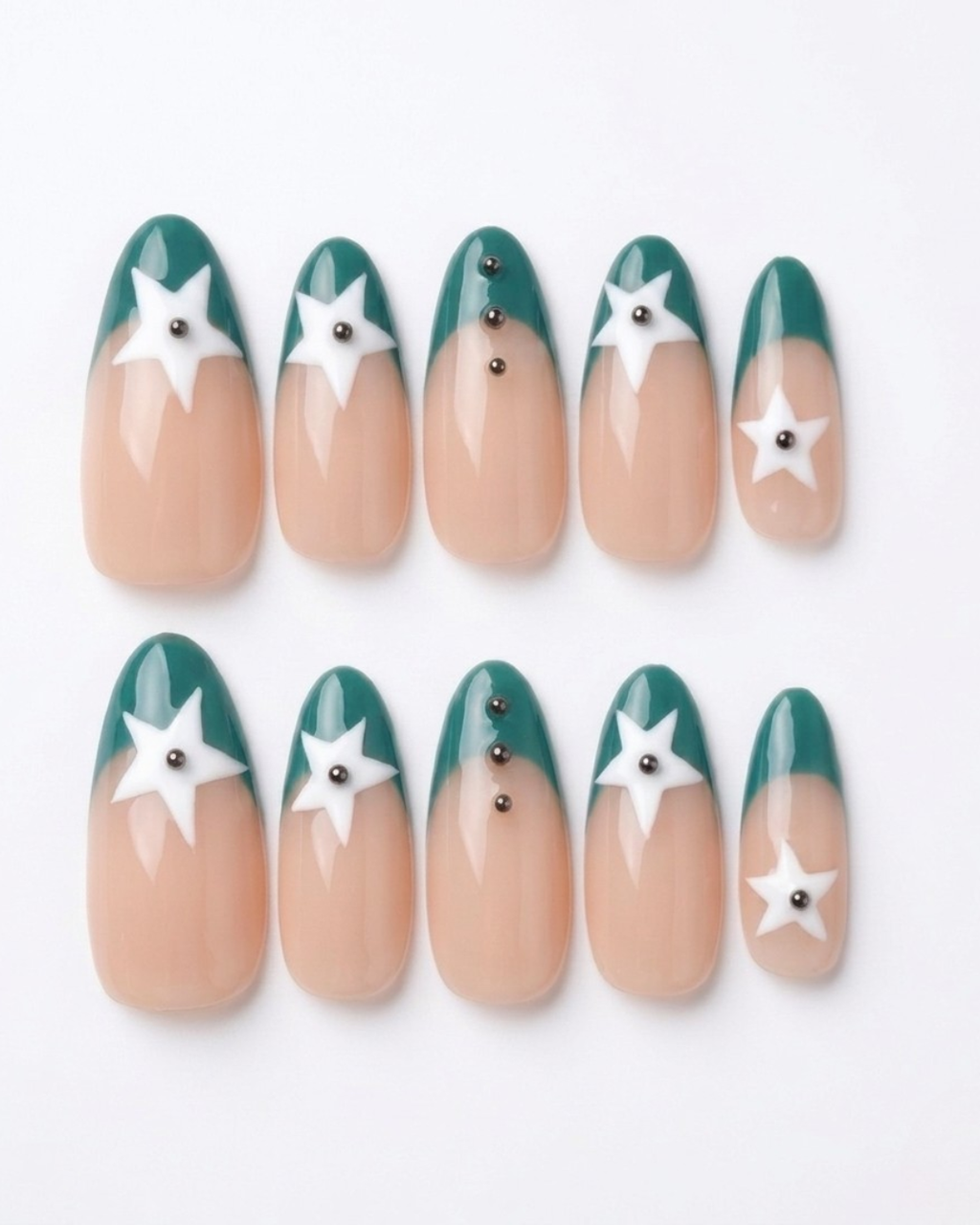 Press-on nails, medium almond, soft gel, reusable