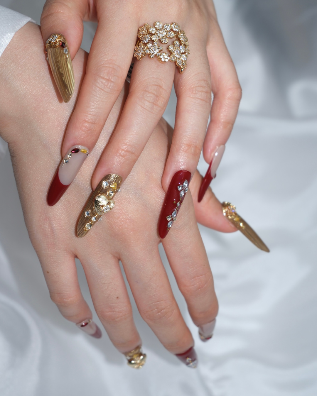 Press-Ons — Long Almond worn on hands, special look