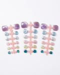 Cat-eye, press-on toenails, short squoval, soft gel, reusable