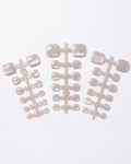 Milky pink, cat-eye, press-on toenails, short squoval, soft gel, reusable