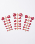 Pink berry, cat-eye, press-on toenails, short squoval, soft gel, reusable