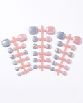 Pink, blue, cat-eye, press-on toenails, short squoval, soft gel, reusable