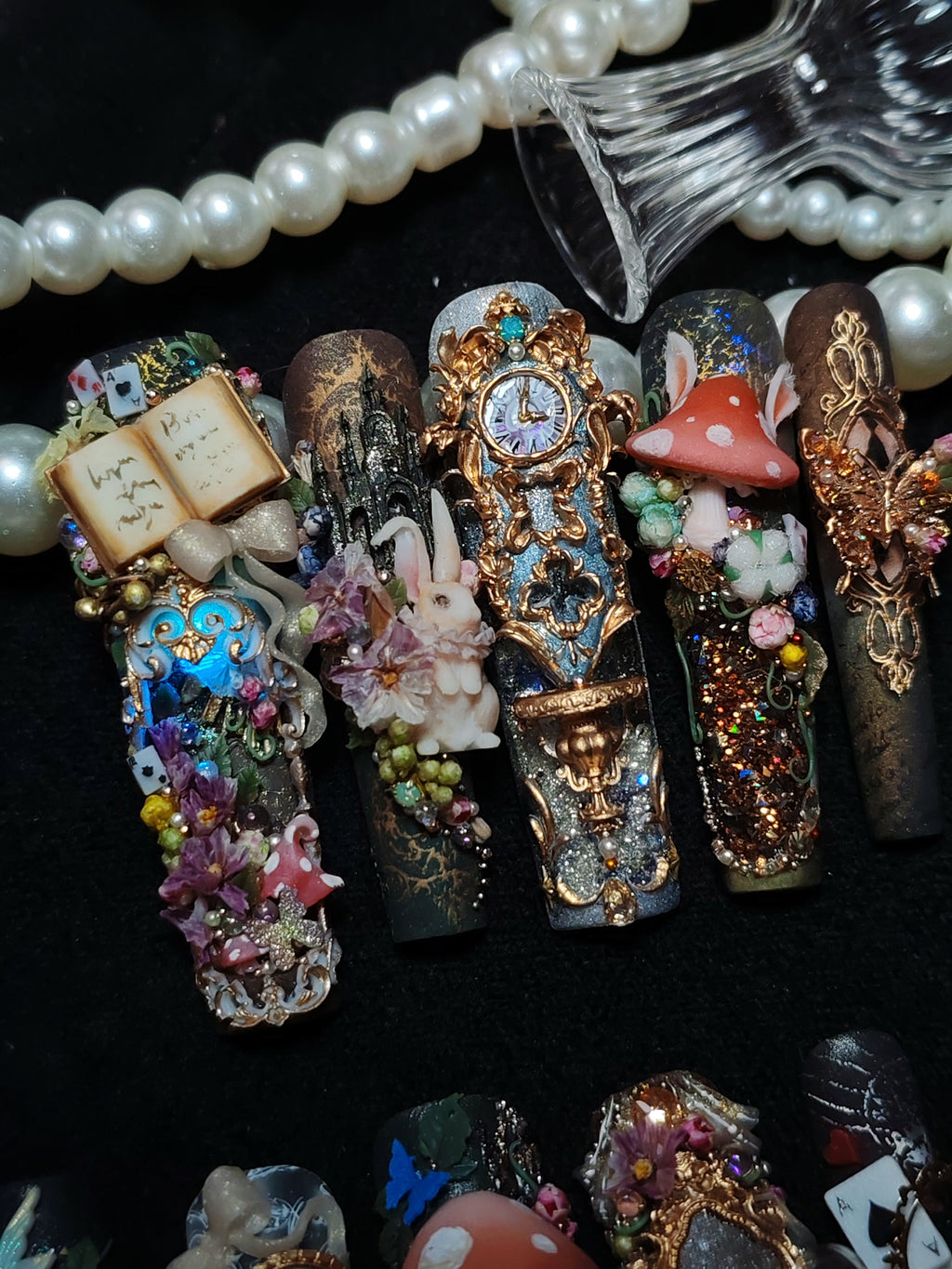 Press on nails, long coffin, 3D soft gel reusable 
