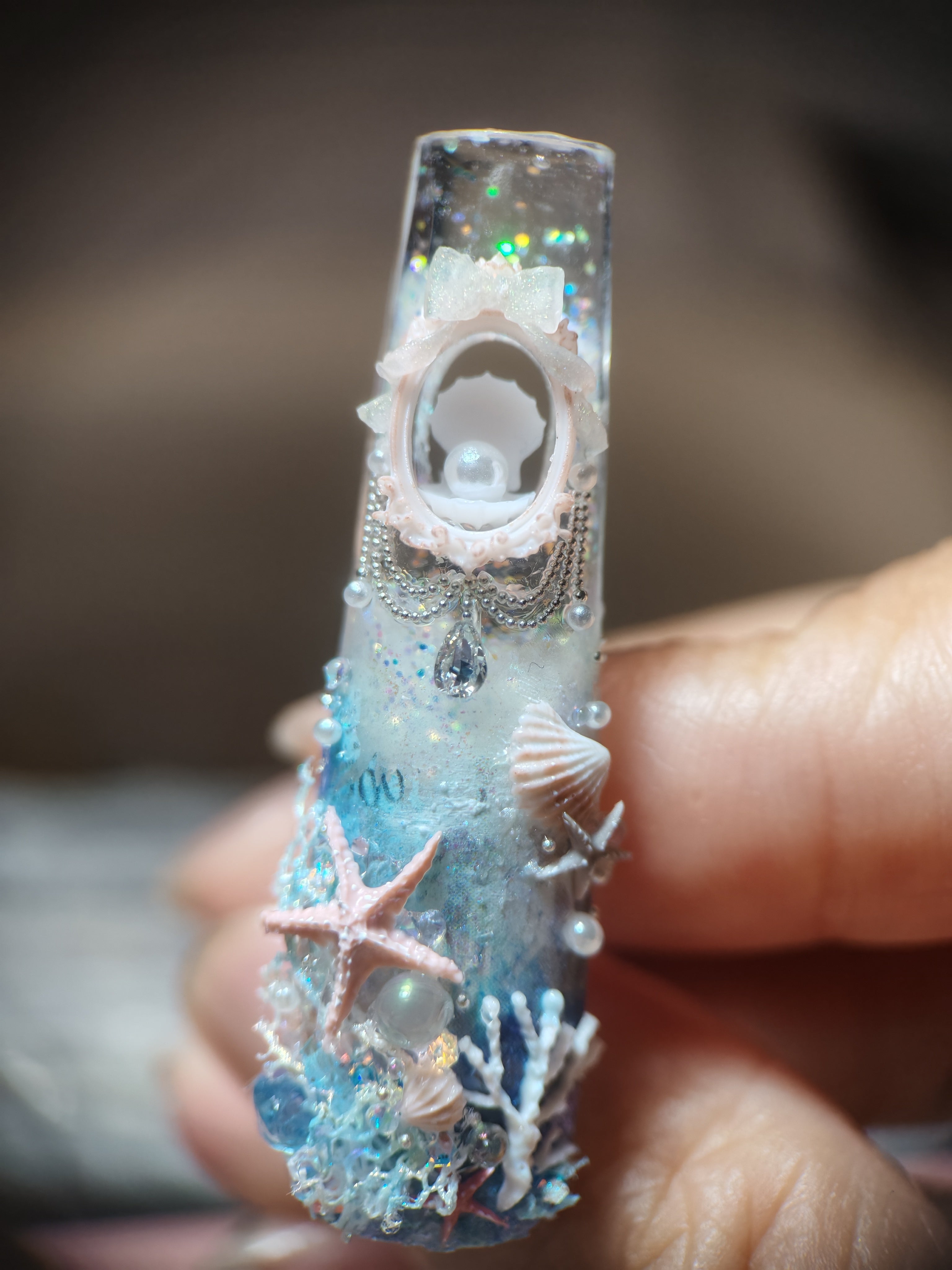 Press on nails, long coffin, 3D soft gel reusable