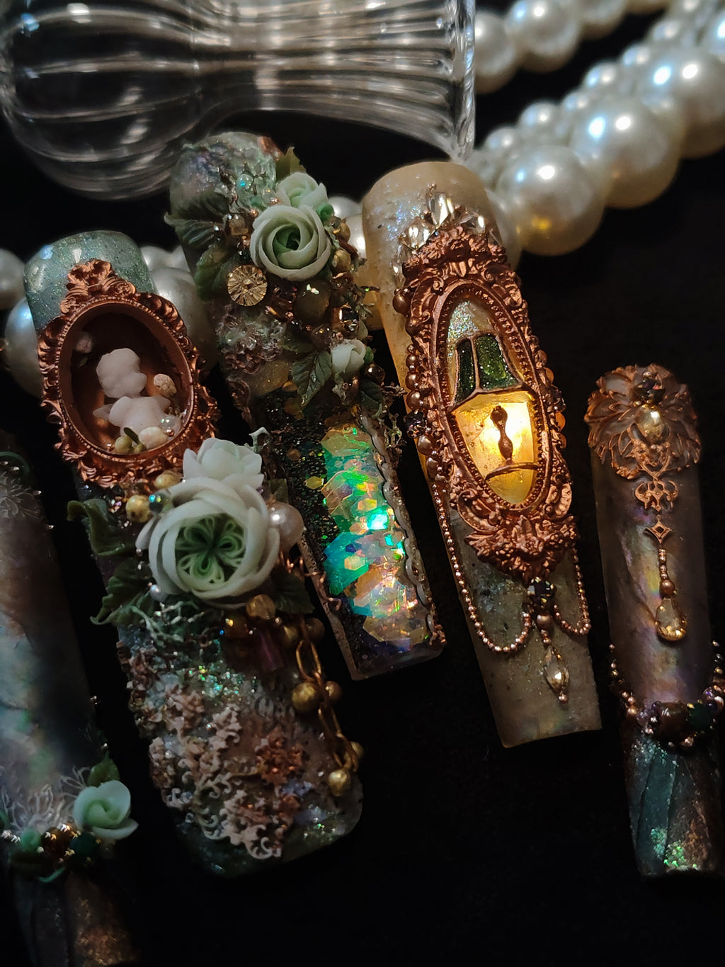 Press on nails, long coffin, 3D soft gel reusable